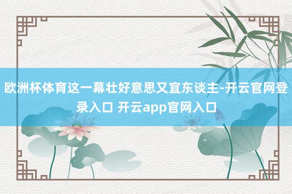 欧洲杯体育这一幕壮好意思又宜东谈主-开云官网登录入口 开云app官网入口