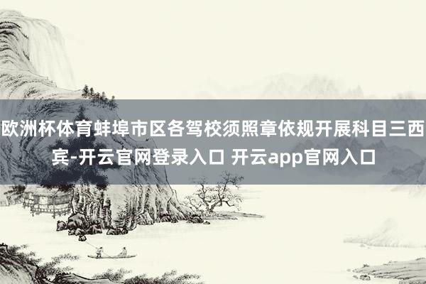 欧洲杯体育蚌埠市区各驾校须照章依规开展科目三西宾-开云官网登录入口 开云app官网入口