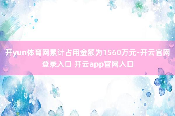 开yun体育网累计占用金额为1560万元-开云官网登录入口 开云app官网入口