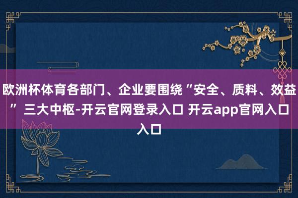欧洲杯体育各部门、企业要围绕“安全、质料、效益” 三大中枢-开云官网登录入口 开云app官网入口