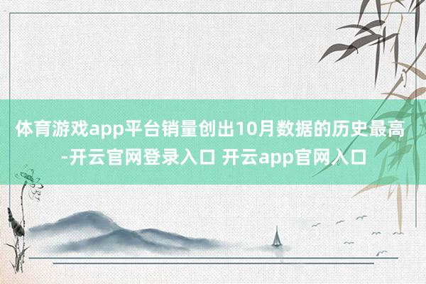 体育游戏app平台销量创出10月数据的历史最高 -开云官网登录入口 开云app官网入口