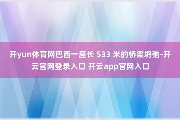 开yun体育网巴西一座长 533 米的桥梁坍弛-开云官网登录入口 开云app官网入口