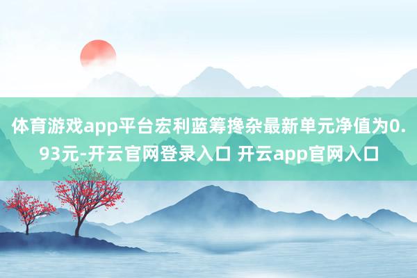 体育游戏app平台宏利蓝筹搀杂最新单元净值为0.93元-开云官网登录入口 开云app官网入口