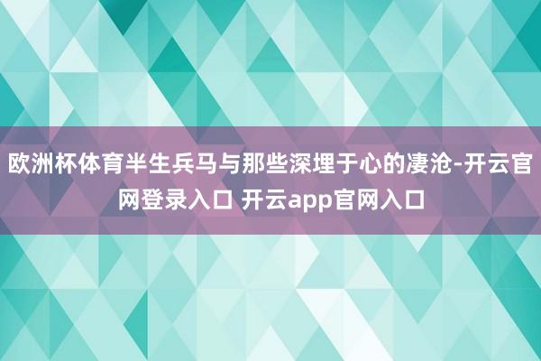 欧洲杯体育半生兵马与那些深埋于心的凄沧-开云官网登录入口 开云app官网入口